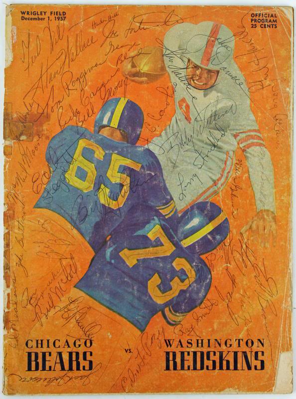 1957 Bears Team (34) Signed Dec 1, 1957 Wrigley Field Game Program Psa #t06105