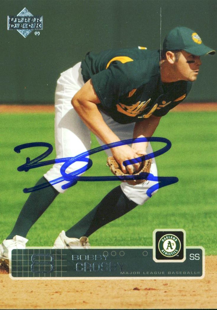 Athletics Bobby Crosby Authentic Signed Card 2003 Upper Deck #547 W/ Coa